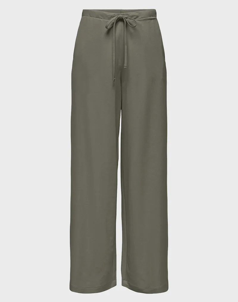 ONLY ONLSAKURA LOOSE PULL UP PANTS WVN 15366882-Smokey Olive Olive