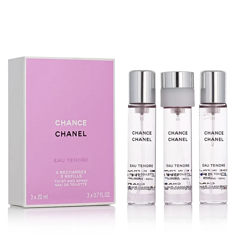 Chanel Chance Eau Tendre Eau de Toilette 3 x 20 ml Pocket Spray Refill 60 ml
