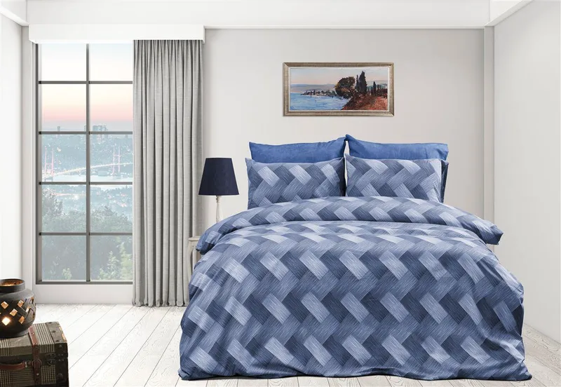 Σετ Σεντόνια Polycotton Μονά 160x240εκ. Αλκμήνη 454 Blue DimCol (Τύπος κατωσέντονου: Χωρίς Λάστιχο, Χρώμα: Μπλε, Ύφασμα: 70% Βαμβάκι-30% Polyester, Μέγεθος: Μονά) - DimCol - 33312223055