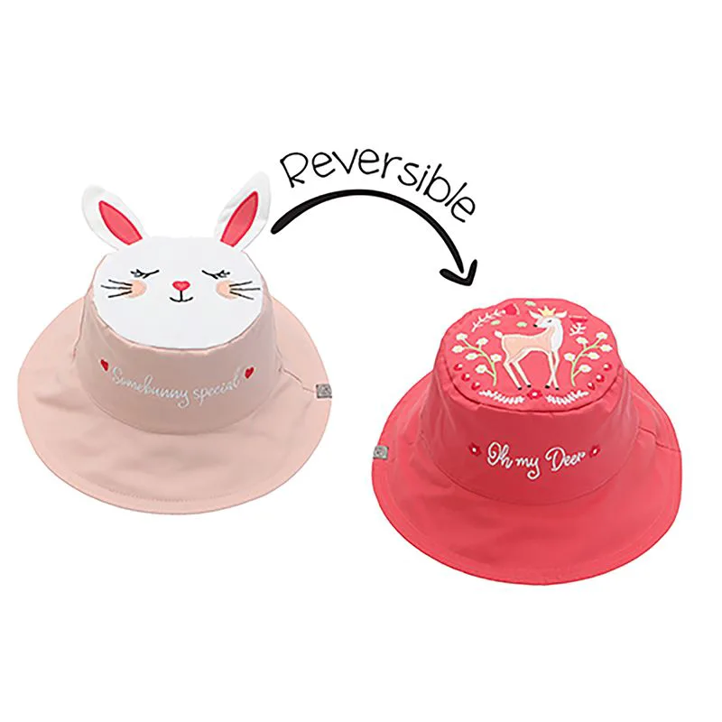 Παιδικό Καπέλο Διπλής Όψης, UPF 50 , Bunny/Deer Coral