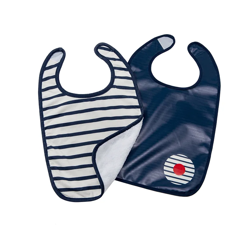 Σετ 2τμχ Σαλιάρα-Ποδιά Blue Stripes Baby To Love BTL304096 (Χρώμα: Λευκό) - Baby to Love - BTL304096