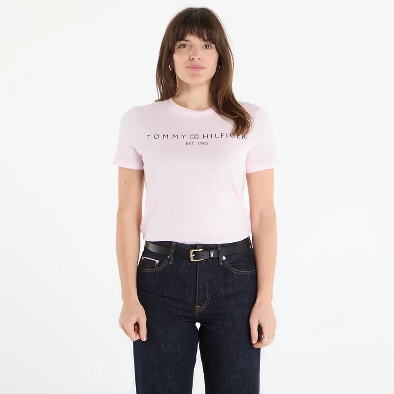 T-shirt Tommy Hilfiger Reg Corp Logo C-Nk Ss Light Ροζ XS
