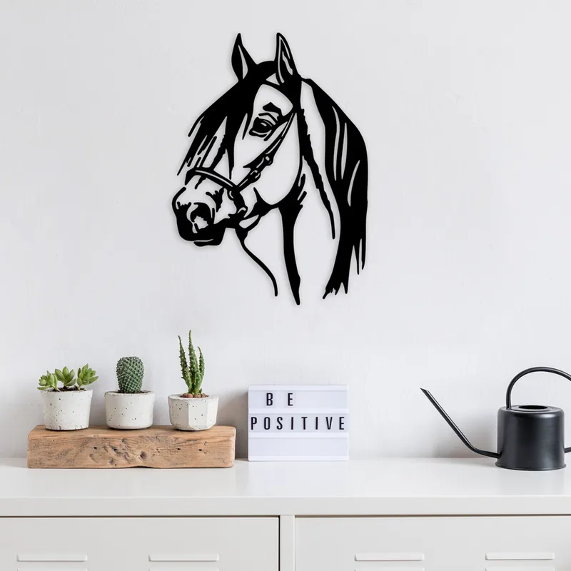 Μεταλλικό Διακοσμητικό Τοίχου Horse Head 891Tnl1929 40x55 cm
