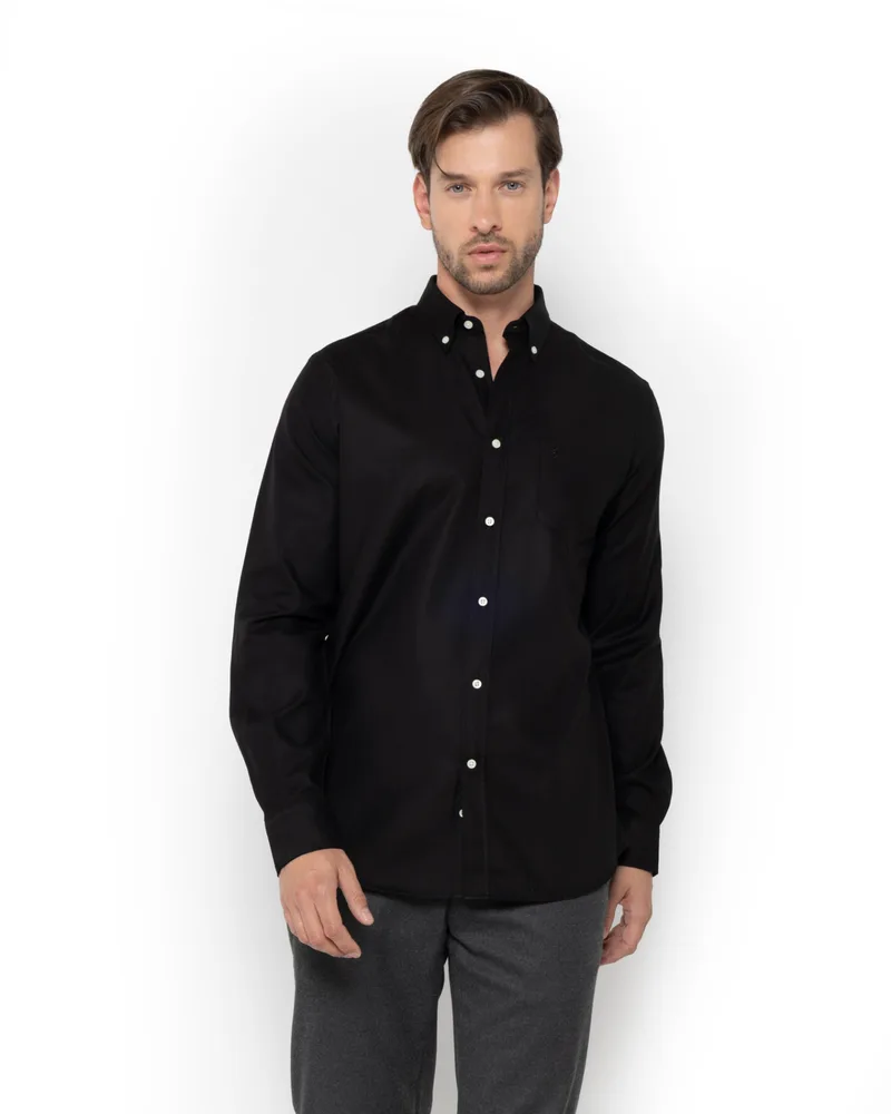 The Bostonians Ανδρικό Πουκάμισο Twill Regular Fit 3AAP2341|B031BL Μαύρο