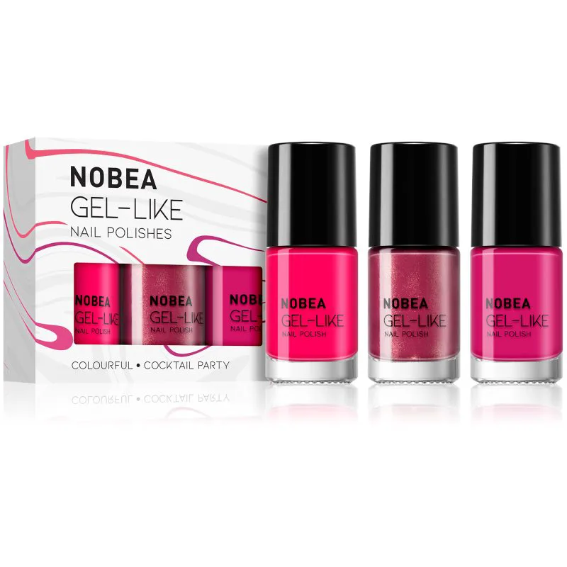 NOBEA Day-to-Day 3-Piece Gel-like Nail Polish set Σετ βερνίκι νυχιών Cocktail Party