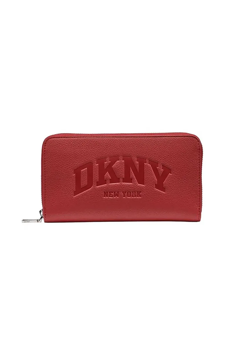 DKNY γυναικείο πορτοφόλι με ανάγλυφο λογότυπο "Hadlee" - R541AO37 Κόκκινο