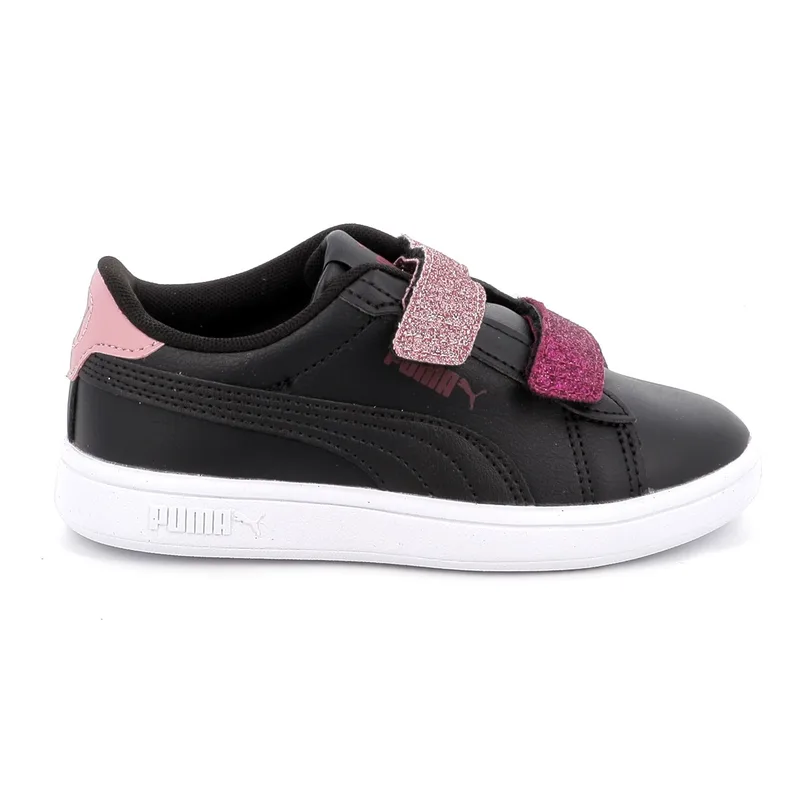 Παιδικό Αθλητικό Παπούτσι για Κορίτσι Puma Smsh3 0L Glitter Velcro Vlcr V Ps Χρώματος Μαύρο 395609-07