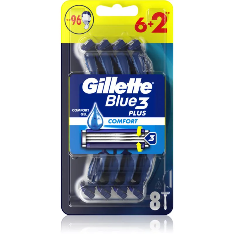 Gillette Blue 3 Comfort μιας χρήσεως ξυραφάκια για άντρες 8 τμχ