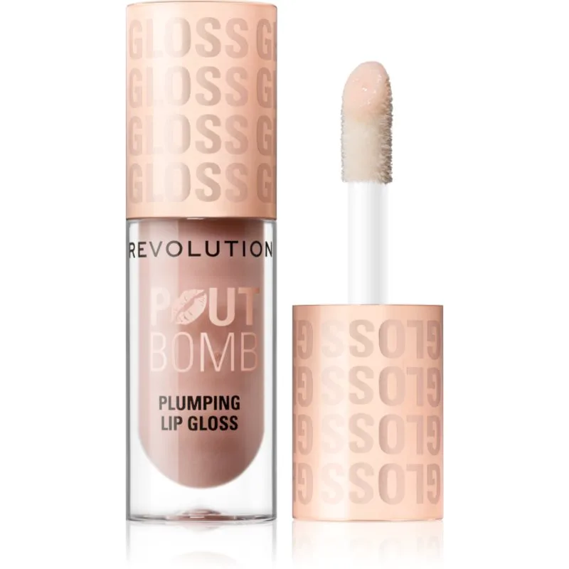Revolution Pout Bomb λιπ γκλος για αύξηση του αποτελέσματος απόχρωση Milky Sheer Holo 4.6 ml
