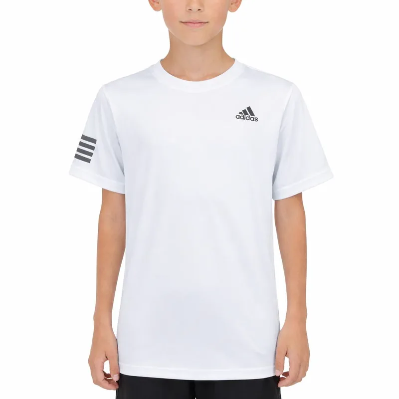 adidas Club 3-Stripes Boys Tennis Tee