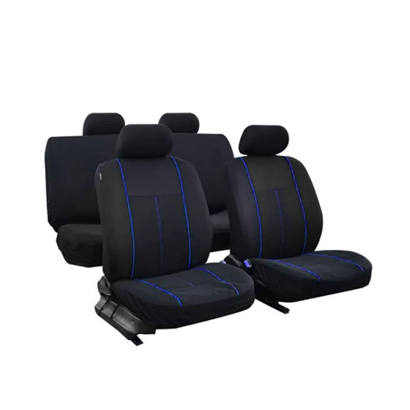 Σετ Καλύμματα Καθισμάτων Αυτοκινήτου Universal W15505-7 Μαύρα-Μπλε