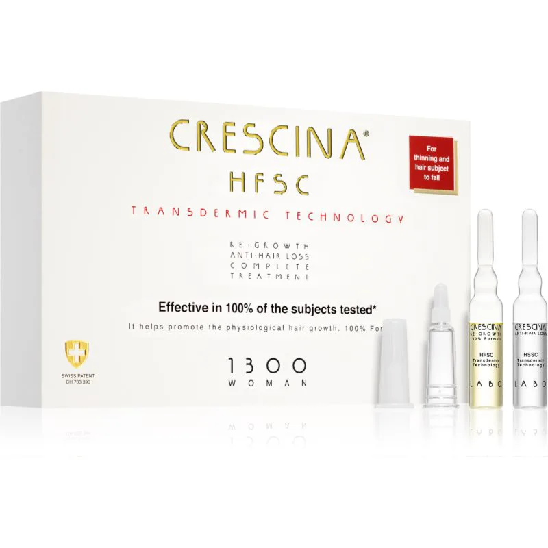 Crescina Transdermic 1300 Re-Growth and Anti-Hair Loss θεραπεία ανάπτυξης μαλλιών κατά της τριχόπτωσης για γυναίκες 20x3.5 ml