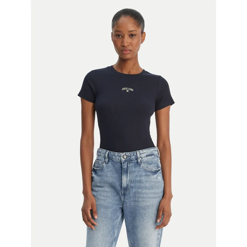Guess Jeans T-Shirt W6GPZ3 KA0H1 Σκούρο μπλε Slim Fit