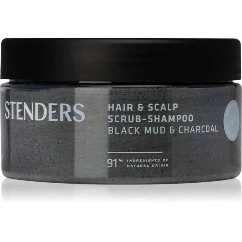 STENDERS Black Mud & Charcoal καθαριστική απολέπιση για μαλλιά και το δέρμα του τριχωτού της κεφαλής 300 γρ