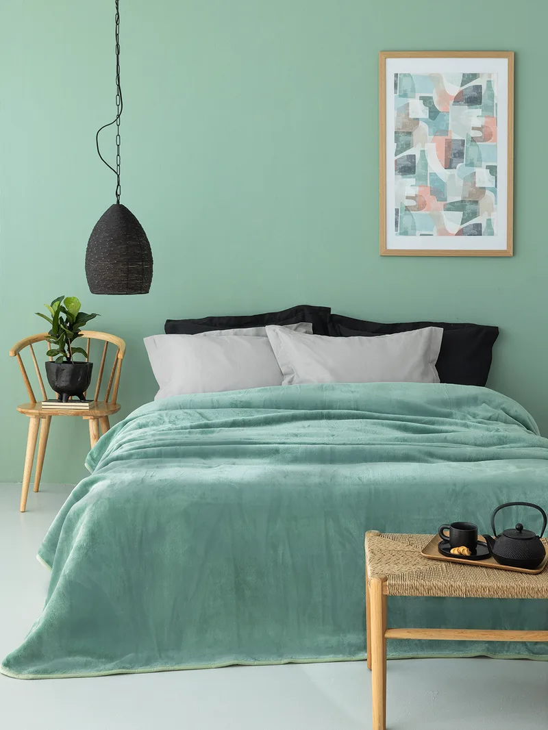 Κουβέρτα Βελουτέ 220x240 DREAM VELOUR/3 GREEN - Palamaiki