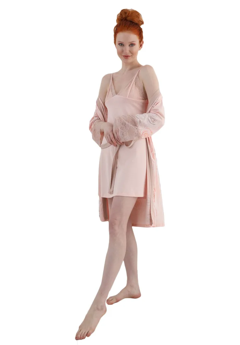 Σετ Ρόμπα Νυχτικό Sevim Dessert Rose 13207