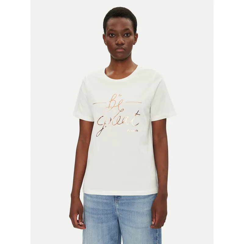 Fransa T-Shirt 20615334 Λευκό Regular Fit