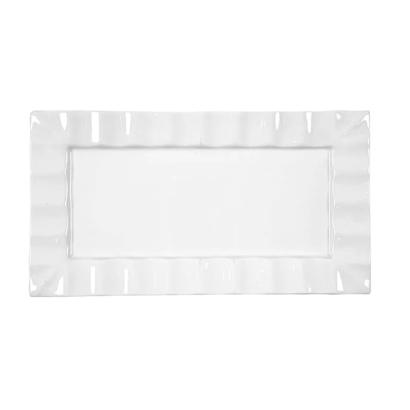Πιατέλα Πορσελάνης Glamour Λευκή Art Et Lumiere 26x19,5x2,5εκ. 06877 (Υλικό: Πορσελάνη, Χρώμα: Λευκό) - Art Et Lumiere - lumiere_06877