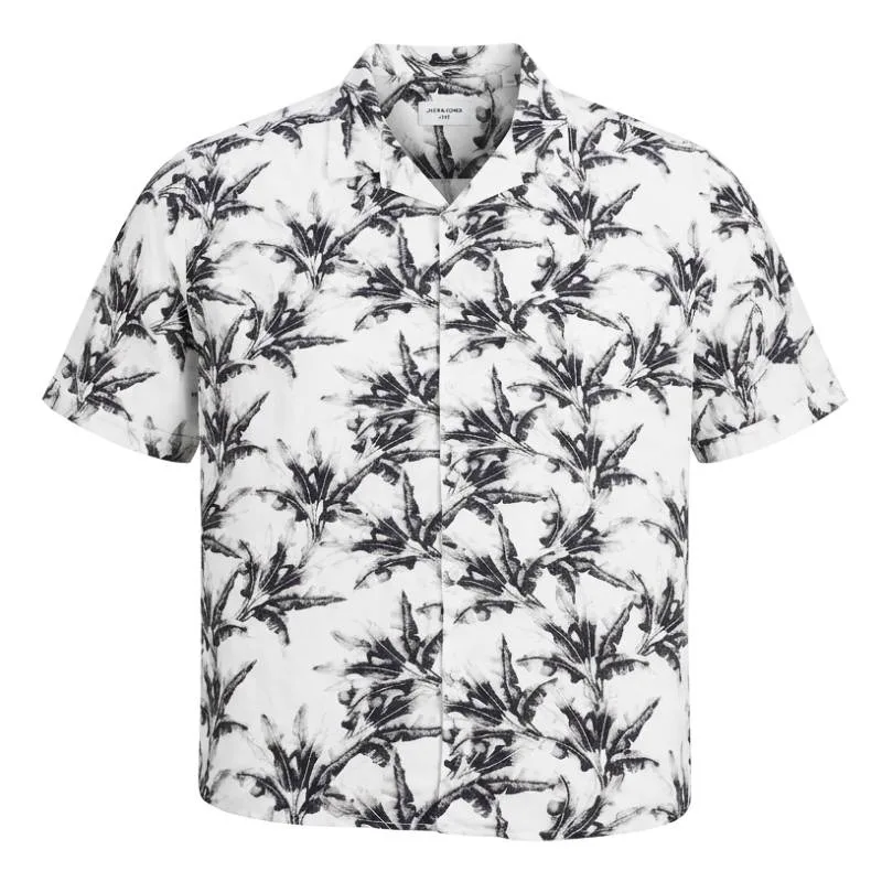 Jack & Jones "Jeff Monochrome AOP",κοντομάνικο εμπριμέ πουκάμισο - Glacier grey