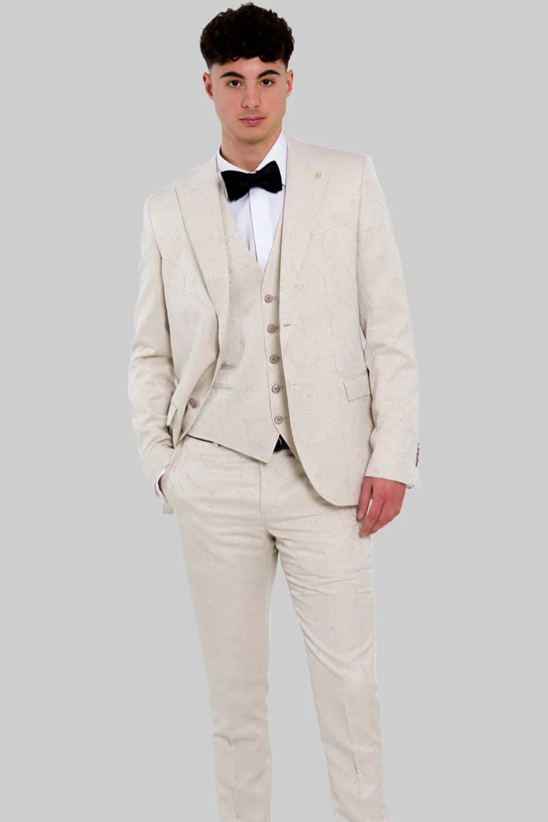 MANUEL RITZ Ανδρικό Μπεζ Everyday Suit In Μπεζ