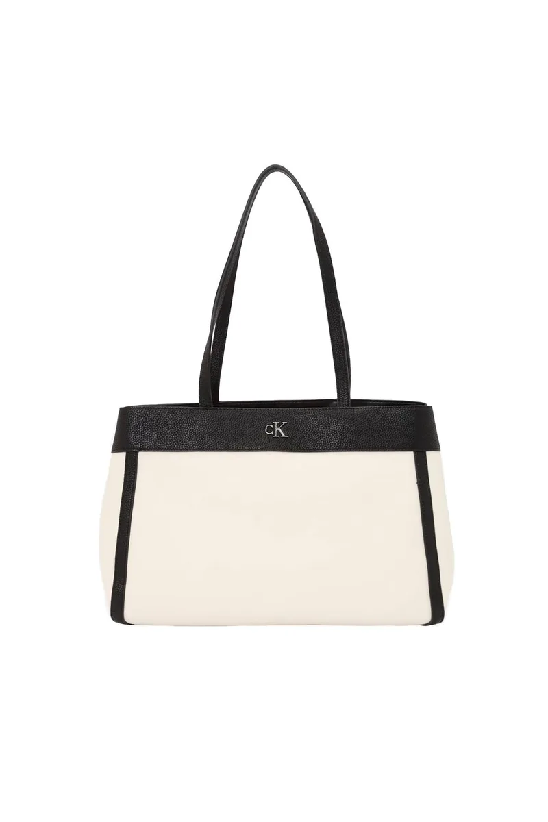 Calvin Klein Jeans γυναικεία canvas τσάντα tote με monogram - LV04F3503G Λευκό
