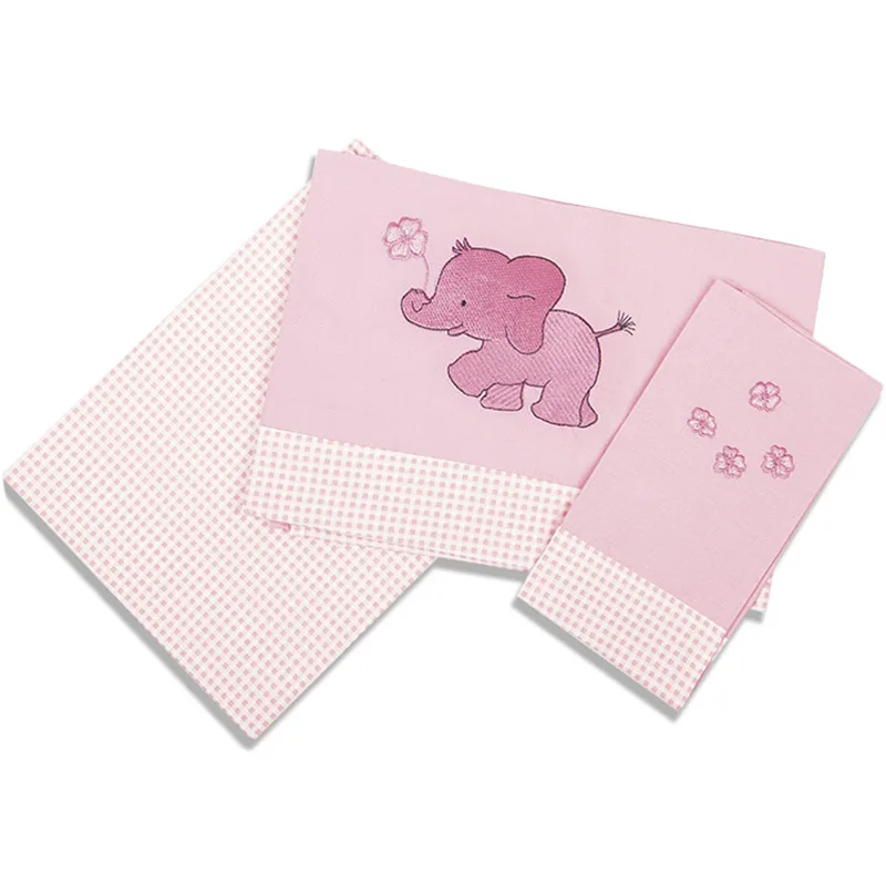 Σεντόνια Κούνιας Σετ Dimcol Elephant 15 Ροζ 120x170