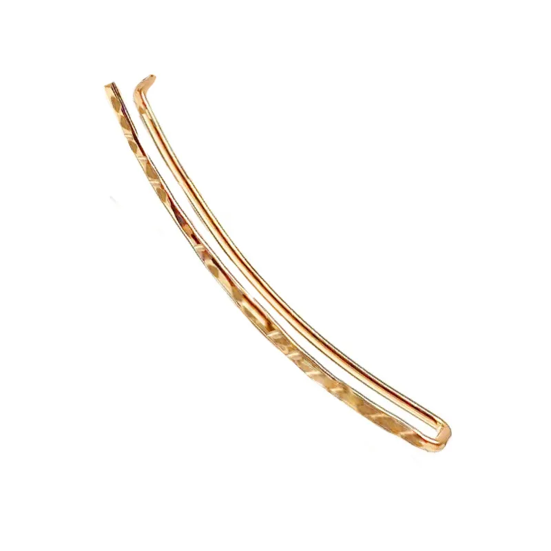 Jt Μίνιμαλ ατσάλινο ear climber σκουλαρίκι λεπτό σφυρήλατο Ροζ χρυσό