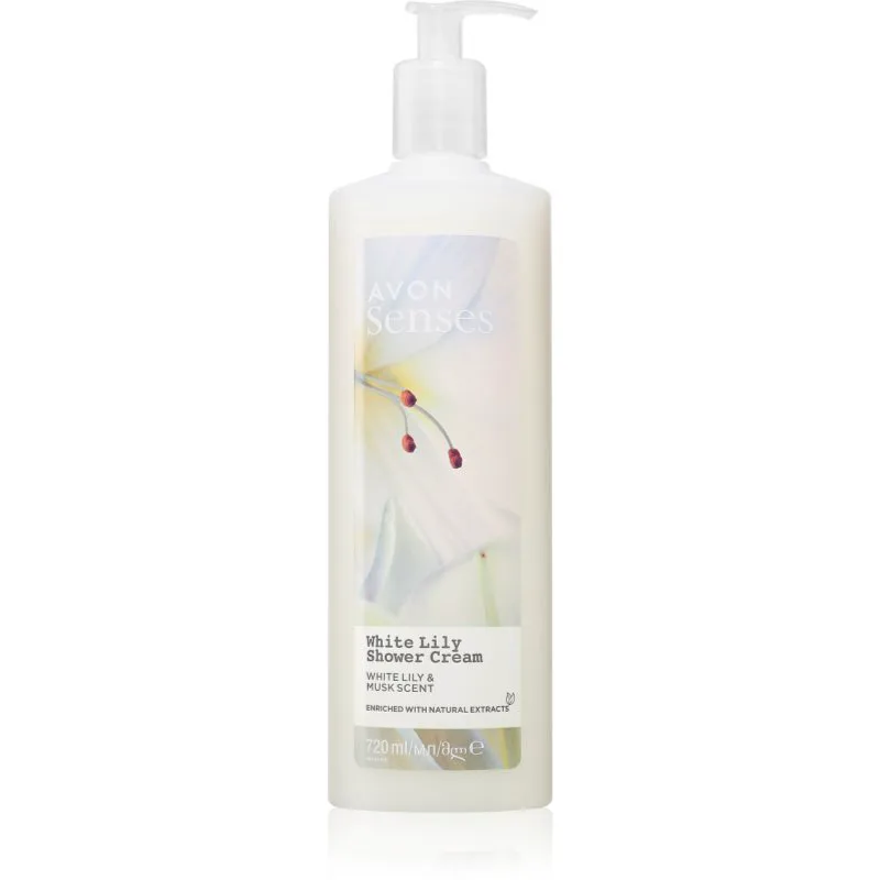 Avon Senses White Lily & Musk διεγερτική κρέμα για ντους 720 ml