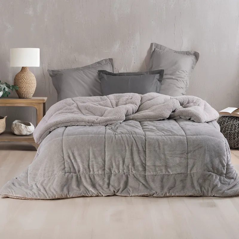Κουβερτοπάπλωμα Υπέρδιπλο 220X240 Rythmos Tilty Γκρι (220x240)