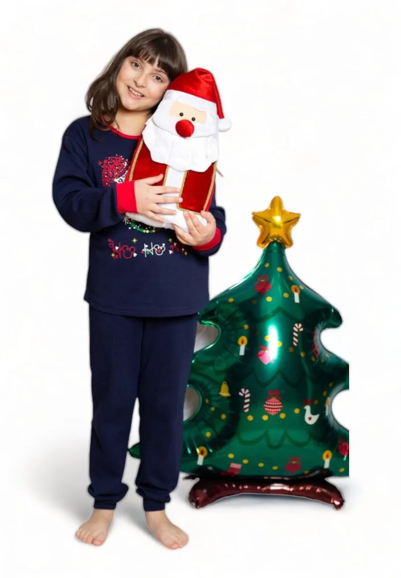 Πιτζάμα για κορίτσι βαμβακερή Nina Club Happy Xmas NC2023G-Μπλε