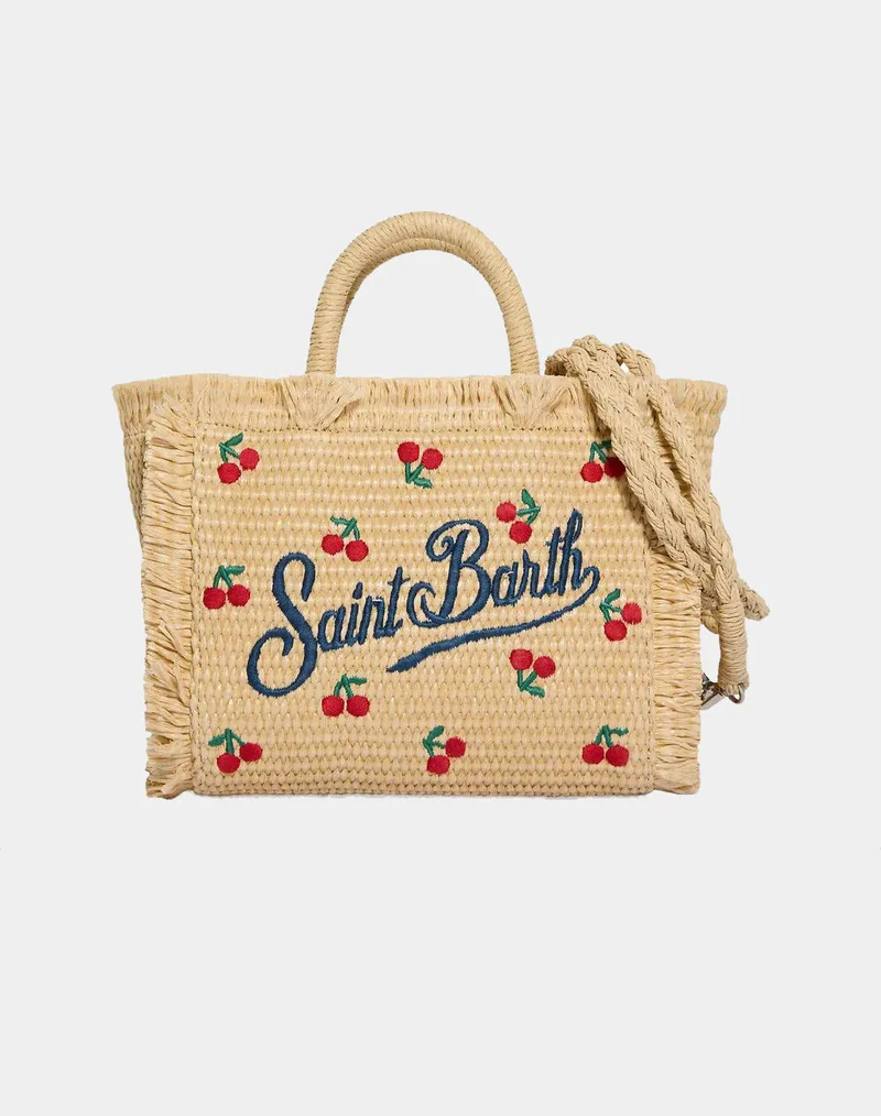 MC2 VANITY MINI STRAW N-SMALL BAG WITH STRAP-CHERRY 41 EMB VAMI009-00345L-00345L Biege