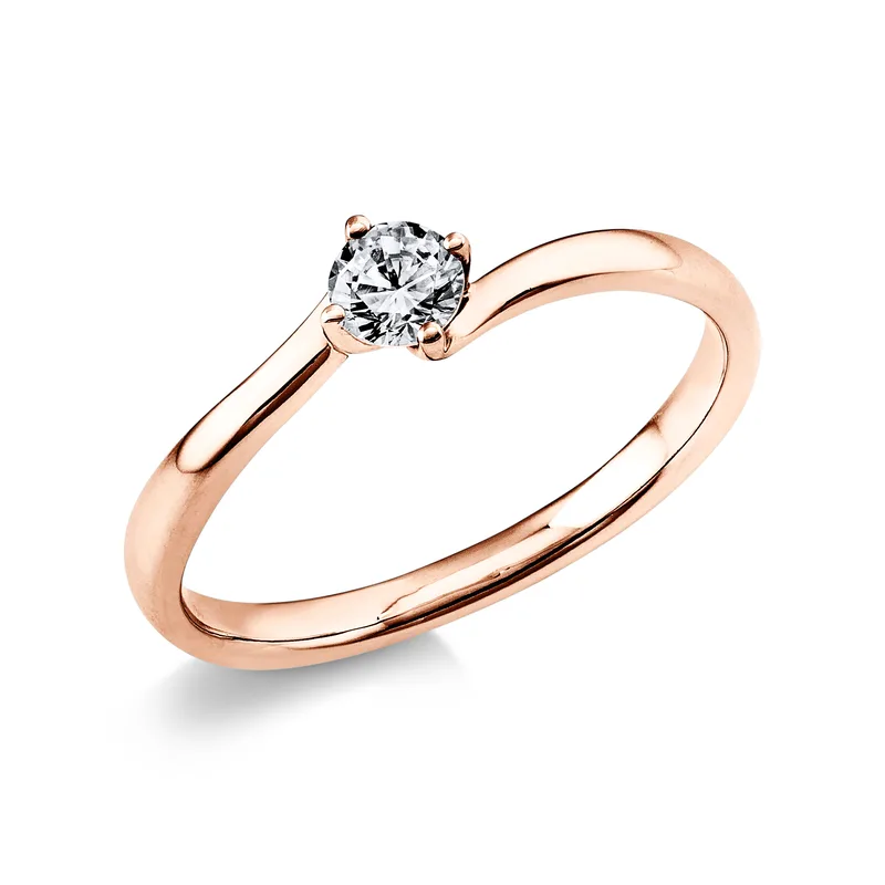 Diamond Group Μονόπετρο Δαχτυλίδι με Διαμάντι Brilliant από Ροζ Χρυσό 18 Καρατίων DDX416