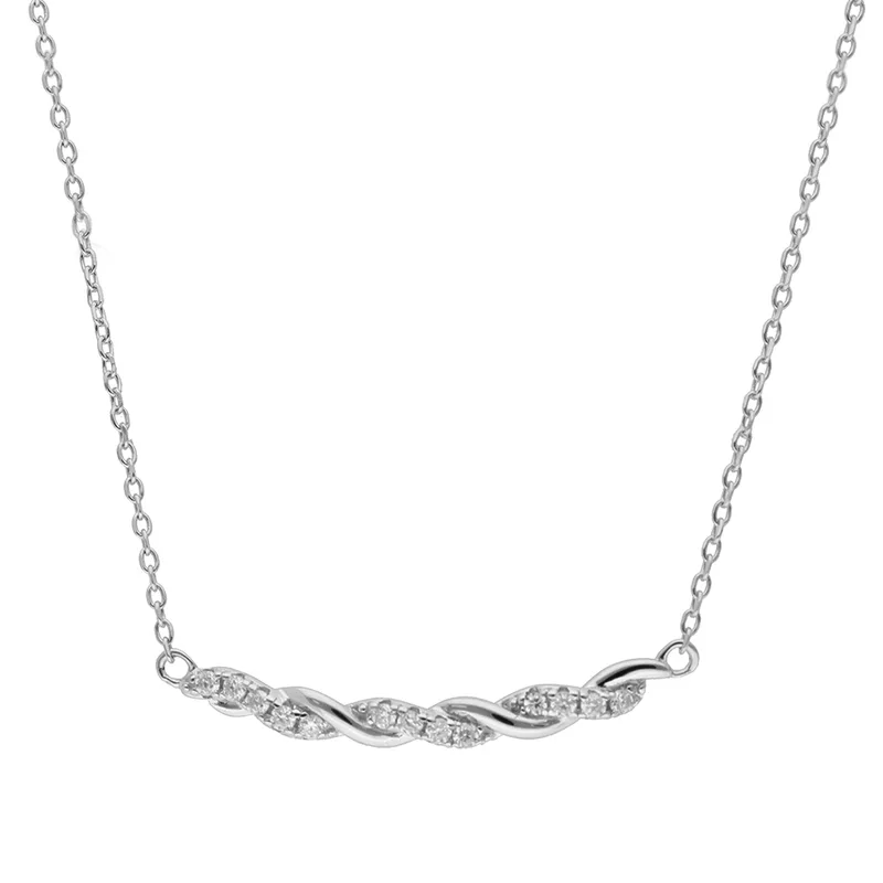 Κολιέ με Moissanite Diamonds από Ασήμι KL3521