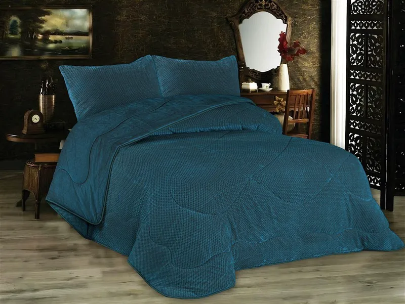 Κουβερτοπάπλωμα Popcorn Fleece Υπέρδιπλο 220x240εκ. Petrol 1950 DimCol (Ύφασμα: Polyester, Χρώμα: Πετρόλ , Μέγεθος: Υπέρδιπλα) - DimCol - 33421024046