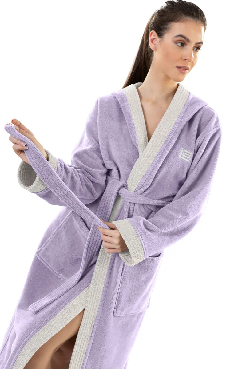 Μπουρνούζι Με Κουκούλα Guy Laroche Monogram Lavender