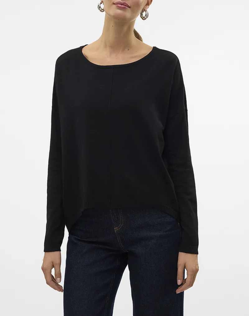 VERO MODA VMBREEZE AURA LS ZIPPER BLOUSE NOOS 10319443-BLACK Black