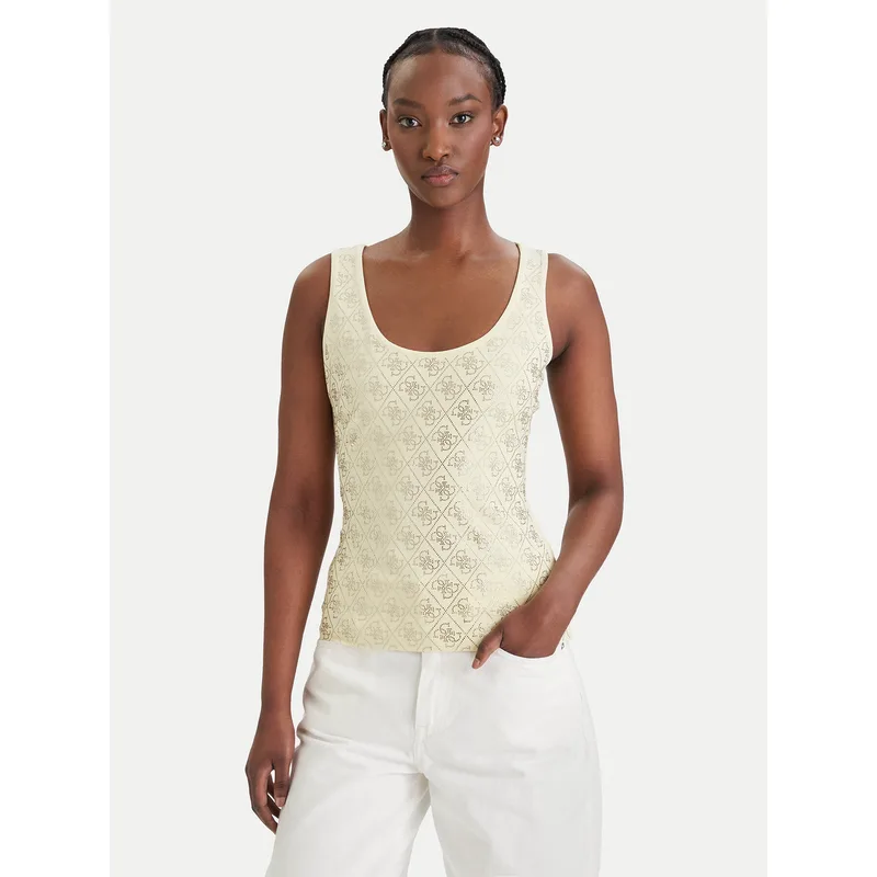 Guess Τοπ W6GP10 K2932 Κίτρινο Regular Fit