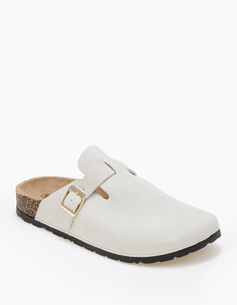 Γυναικεία σαμπό flatform με suede υφή - Μπεζ