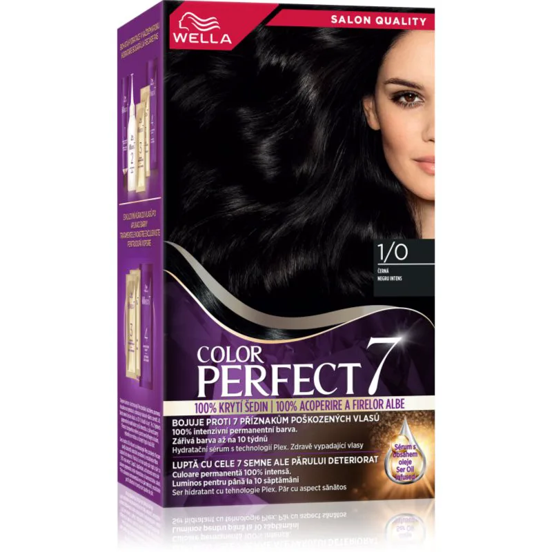 Wella Color Perfect βαφή μαλλιών απόχρωση 1/0 Infinite Black 1 τμχ