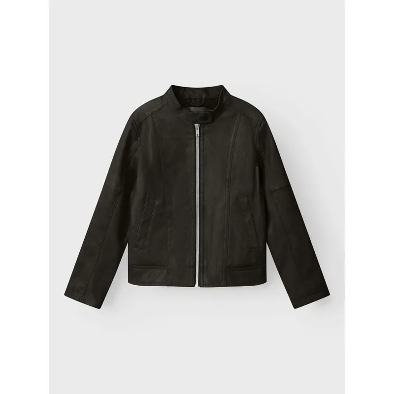 Μπουφάν συνθετικό δέρμα κορίτσι name it-13231179-Black