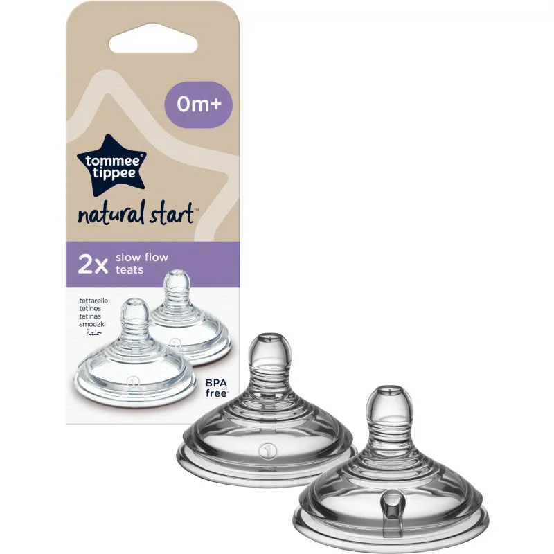 Tommee Tippee Natural Start Anti-Colic Teat θηλή μπιμπερό Slow Flow 0m+ 2 τμχ