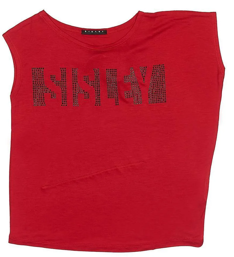 TOP SISLEY AMERICAN ROCKPOP ΚΟΚΚΙΝΟ (140 CM)-(8-9 ΕΤΩΝ)