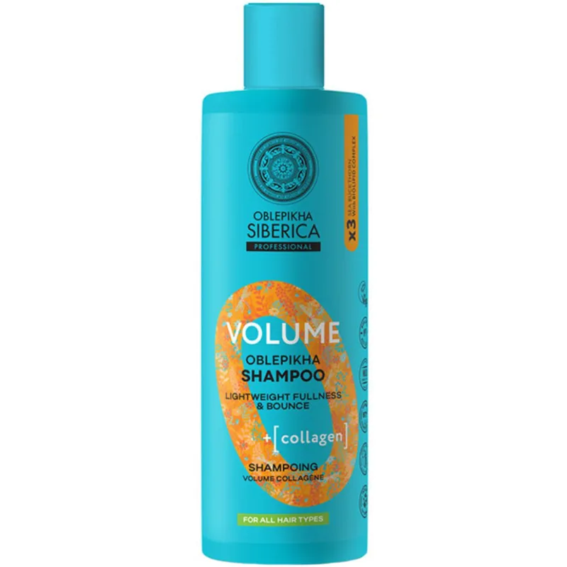 Oblepikha Siberica Professional Volume with Biolipid Complex & Collagen Shampoo Ενδυναμωτικό Σαμπουάν Ενίσχυσης Όγκου με Κολλαγόνο για Όλους τους Τύπους Μαλλιών 400ml
