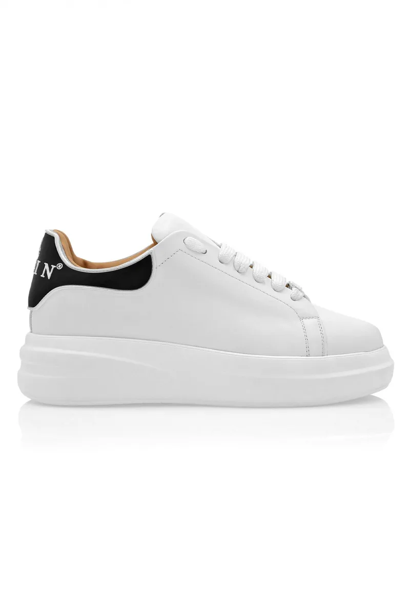 PHILIPP PLEIN ΠΑΠΟΥΤΣΙΑ SNEAKERS MEGASTAR LO-TOP LOGO ΛΕΥΚΟ