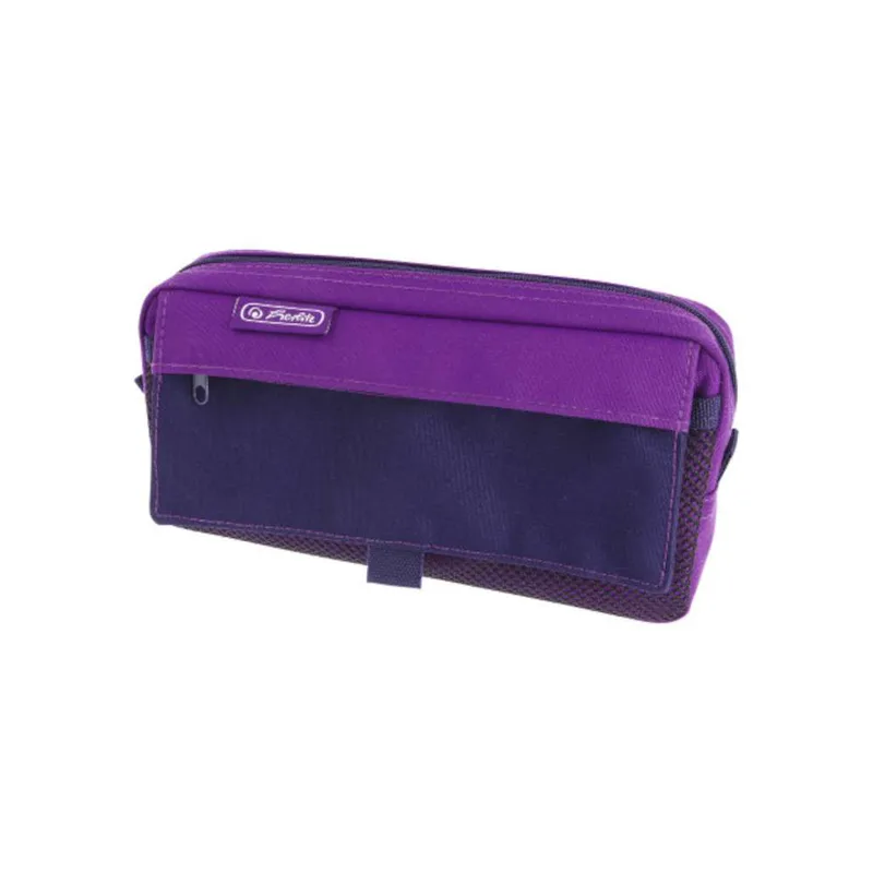 Herlitz Κασετίνα με 2 Εξωτερικές Τσέπες Dark Purple 21x11x 5,5cm