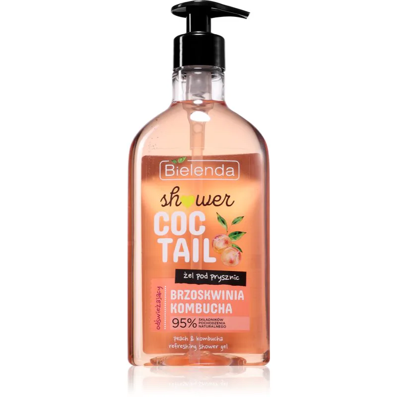 Bielenda Shower Coctail Peach + Kombucha δροσιστικό τζελ ντους με αναγεννητικό αποτέλεσμα 400 ml