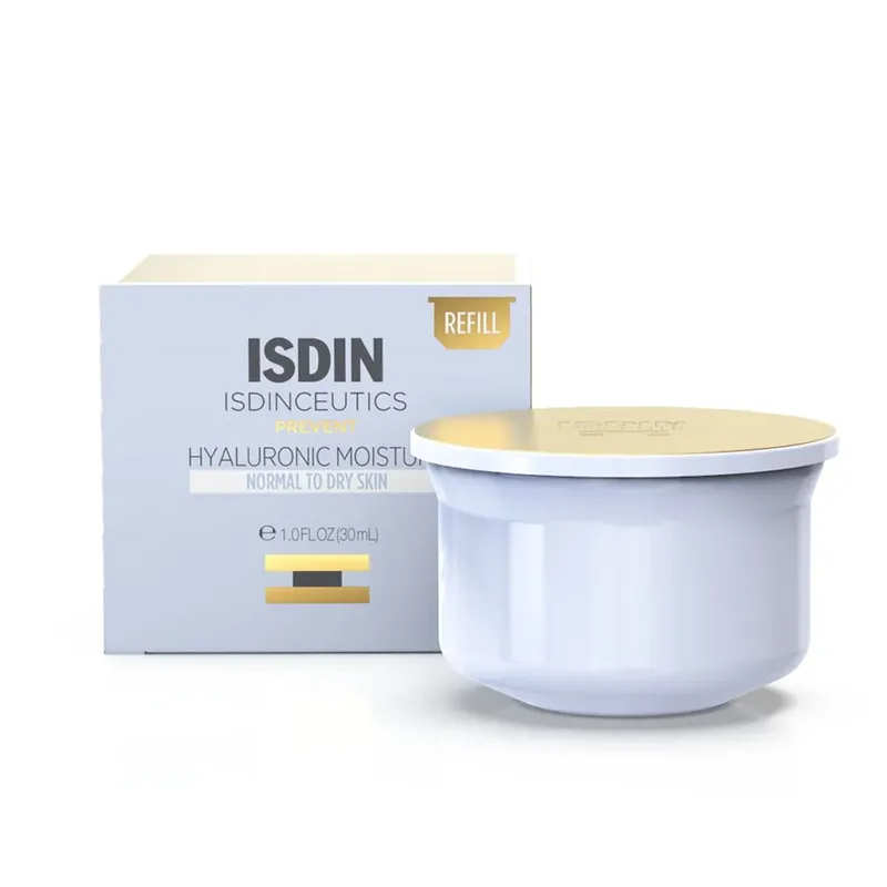 Isdin Hyaluronic Moisture Refill Facial and anti-aging moisturizing cream Normal to Dry Skin Prevent 50g