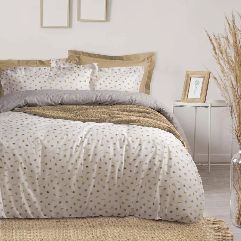 ΣΕΝΤΟΝΙΑ KING SIZE DAS HOME HAPPY 9509 ΚΙΤΡΙΝΟ 4ΤΜΧ 260X280CM