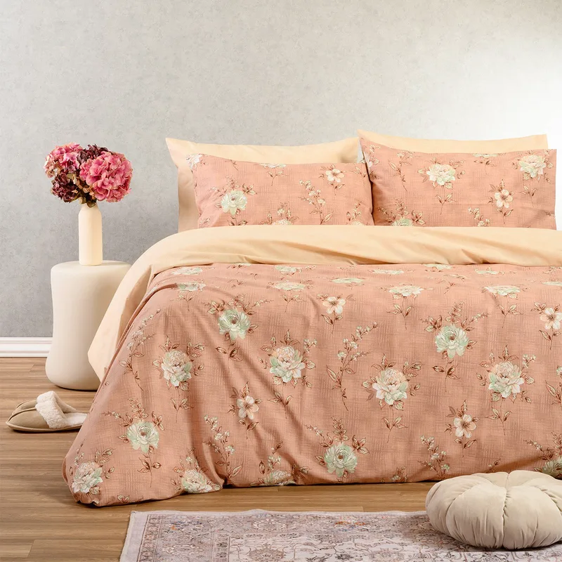 Σεντόνια Μονά (Σετ) 100X200+32 Melinen Casual Gianna Rose Με Λάστιχο (100x200+32)