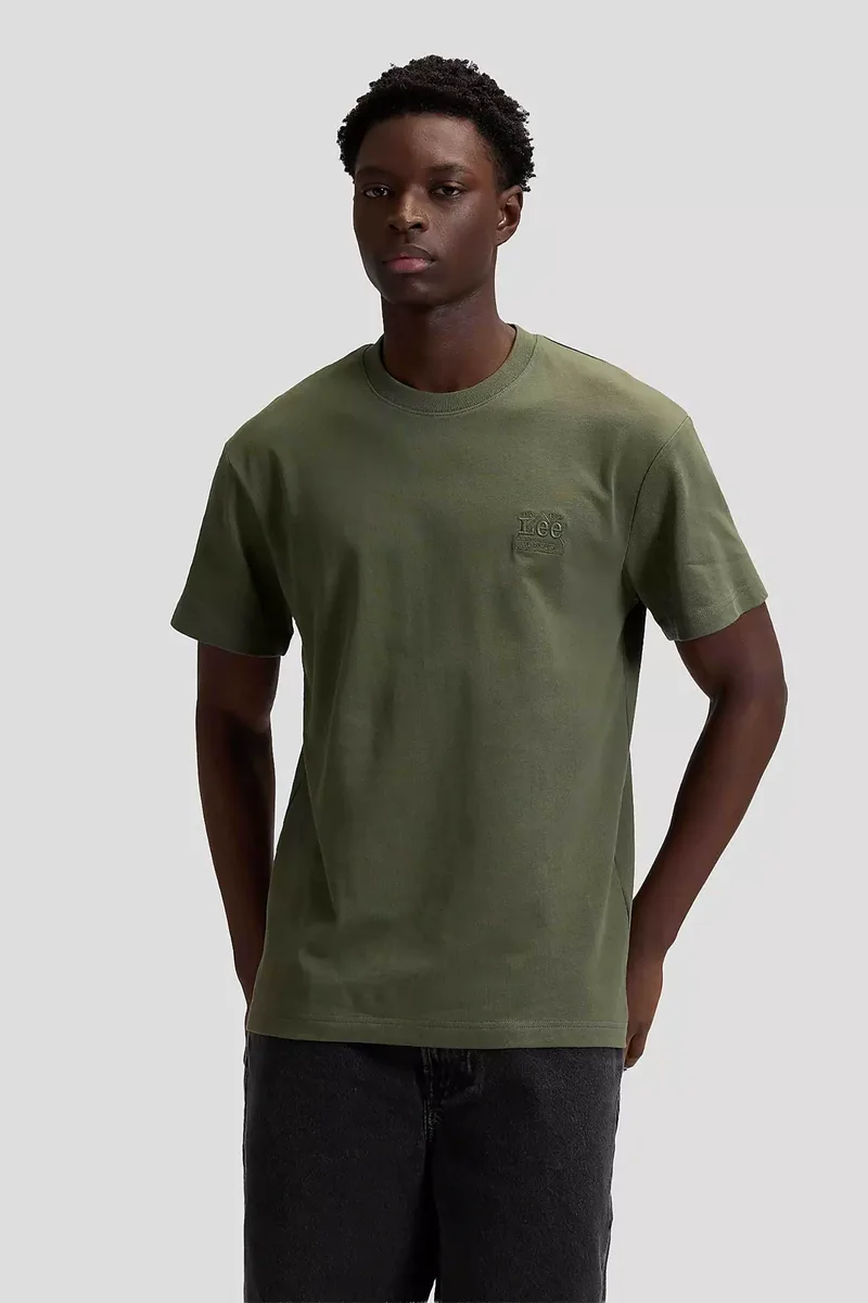 Lee® ανδρικό T-shirt με logo print Relaxed Fit "Workwear" - 112378773 Λαδί